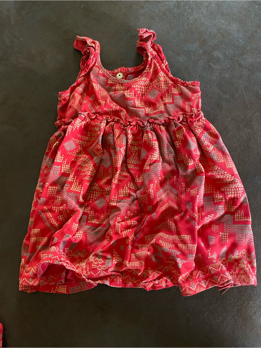 Wrangler Red Printed Ruffle-Shoulder Dress
